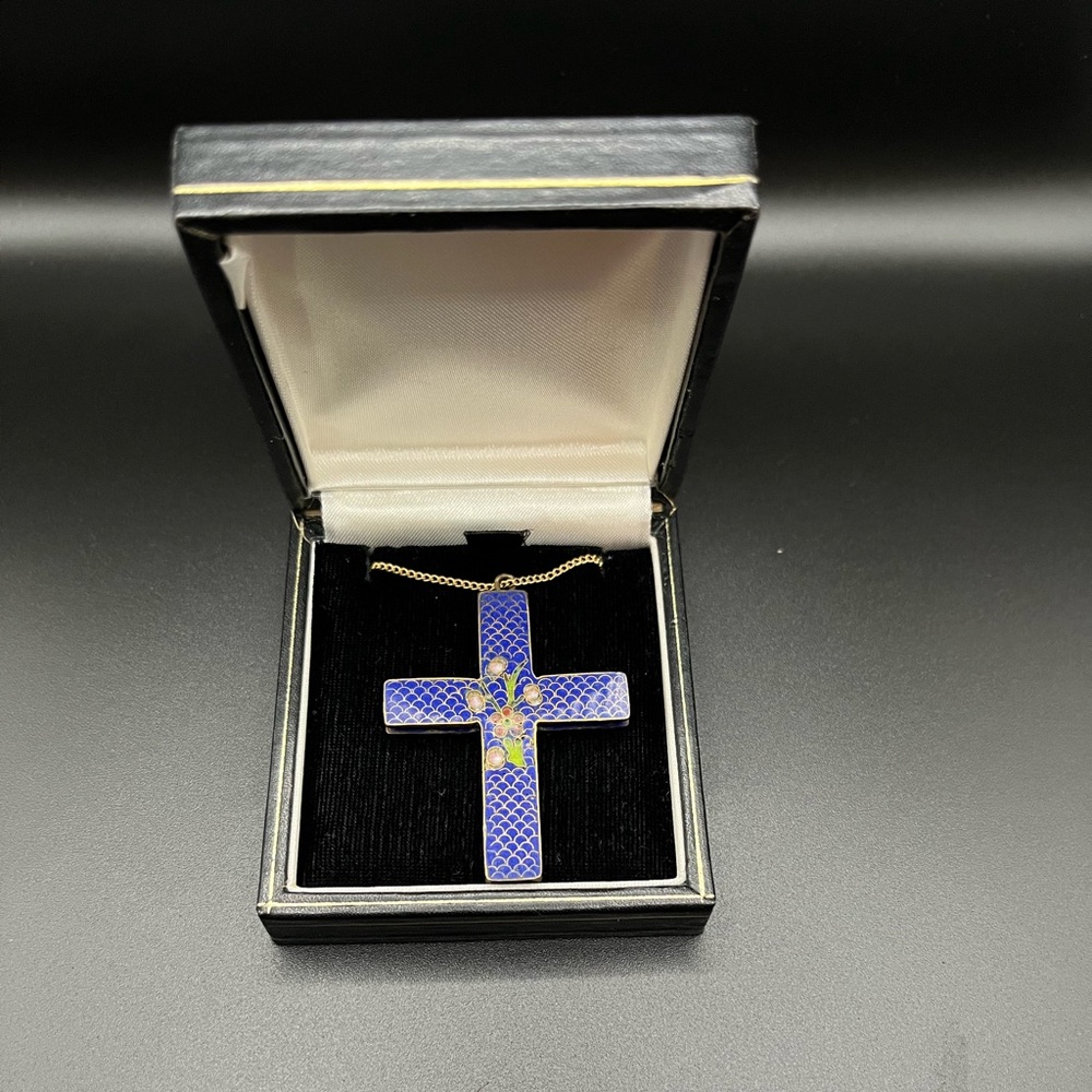 Cloisonné Cross Necklace
